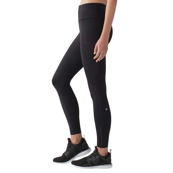Lululemon Fast Free 7/8 Tight II Nulux Black Women's 6 Excellent Used Condition - Picture 2 of 10